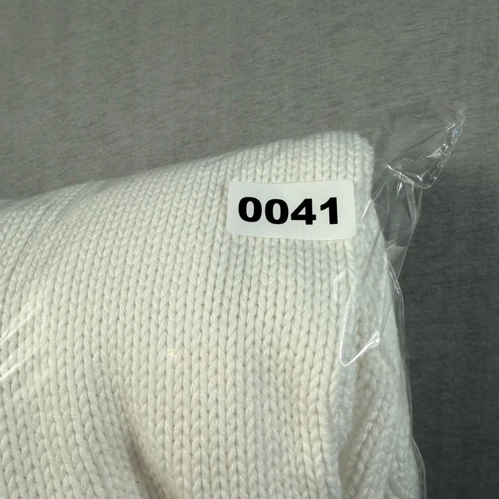 Brooks Brothers Mens Supima Cotton Full Zip Sweater White Shaker Knit Mock Neck